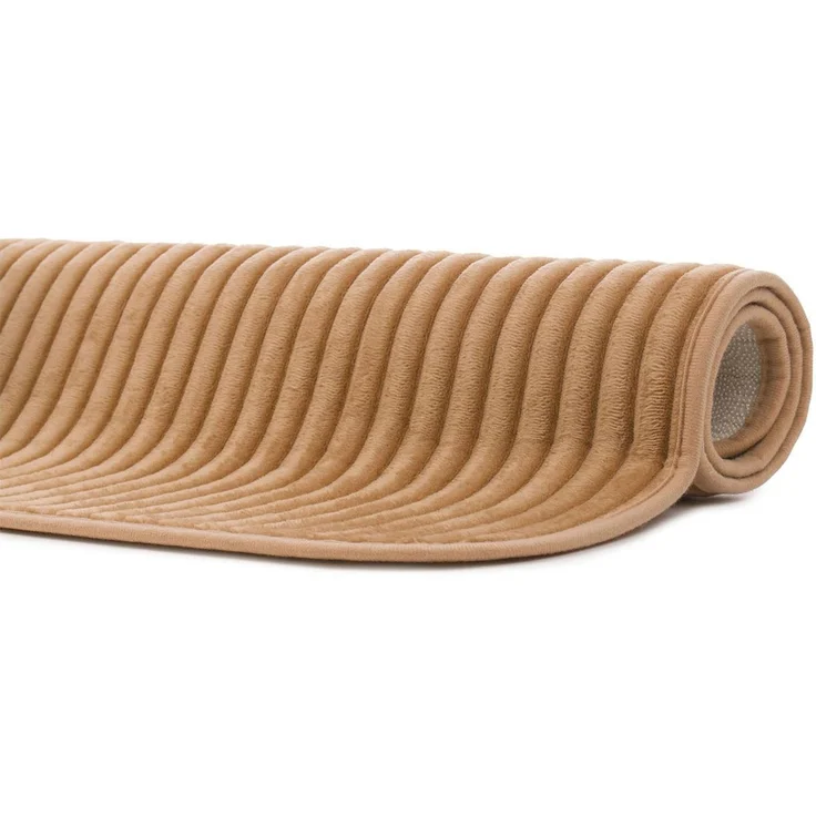 Gözze Badematte Berlin, Höhe 7 mm, rutschhemmend beschichtet, fußbodenheizungsgeeignet, Polyester, rechteckig, Badteppich, Uni Farben, Cord Optik, waschbar – Bild 2