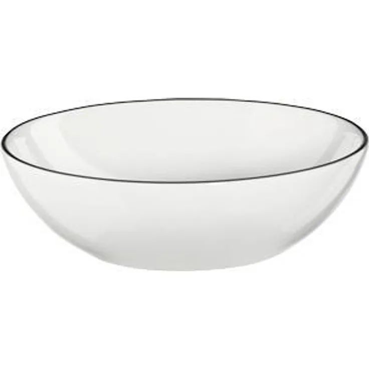 ASA Selection Ligne Noire Schale, Schwarze Linie, Fine Bone China, Warmes Weiß, Ø 15. 5 cm, 1908113