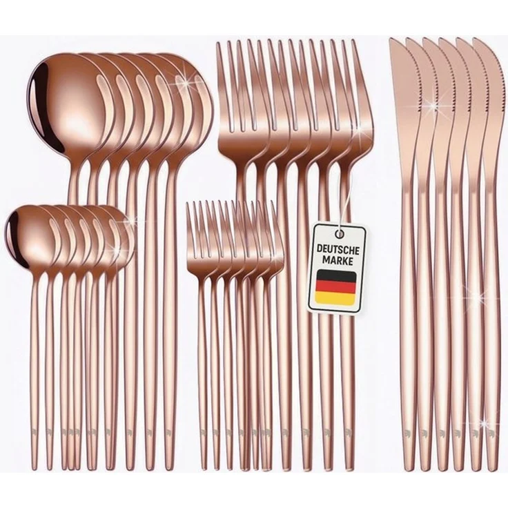 Roxlin Besteck-Set 30-teiliges Edelstahl-Besteckset modern & elegant 4 Farbe – Bild 4