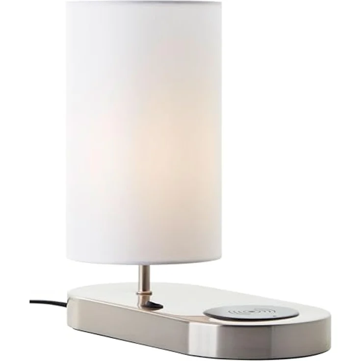 Brilliant Tischleuchte Clarie 60091/75 Schlafzimmer, Wohnzimmer, Flur Metall/Textil Indoor weiß/eisen - ohne Leuchtmittel – Bild 3