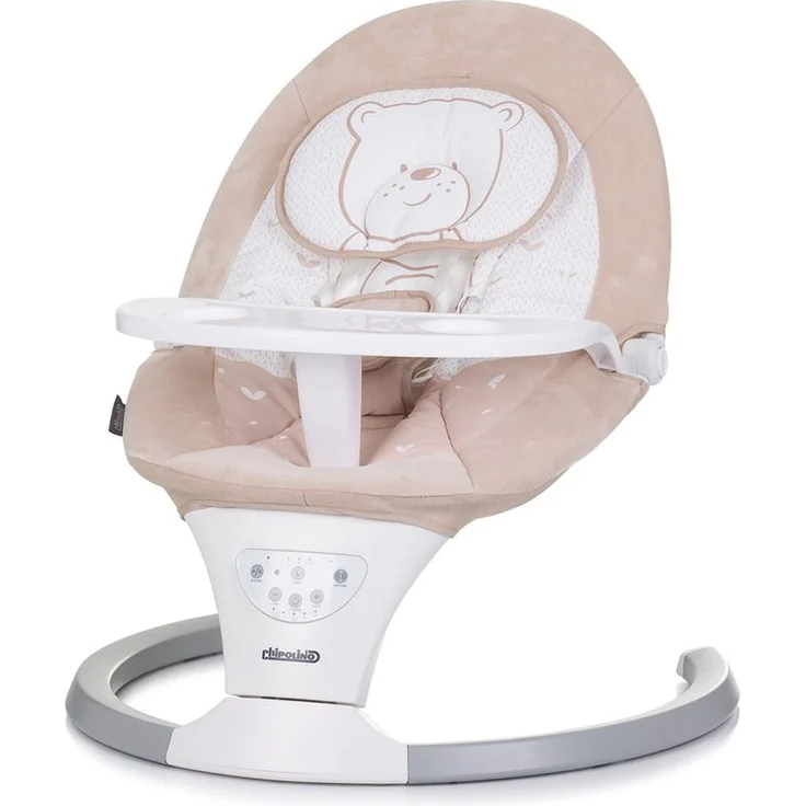 Chipolino Babywippe Lera Musik, Sicherheitsgurt, Kissen, Fernbedienung, Timer beige – Bild 1