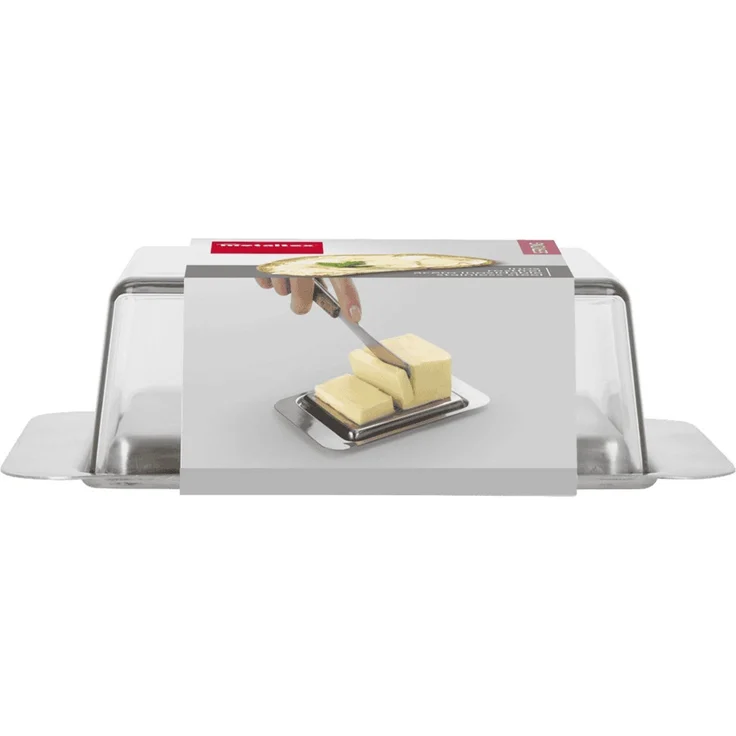 METALTEX 253305000 Butterdose für 250 g Butter, 16 x 10 x 4,6 cm, Inox, Deckel transparent – Bild 4