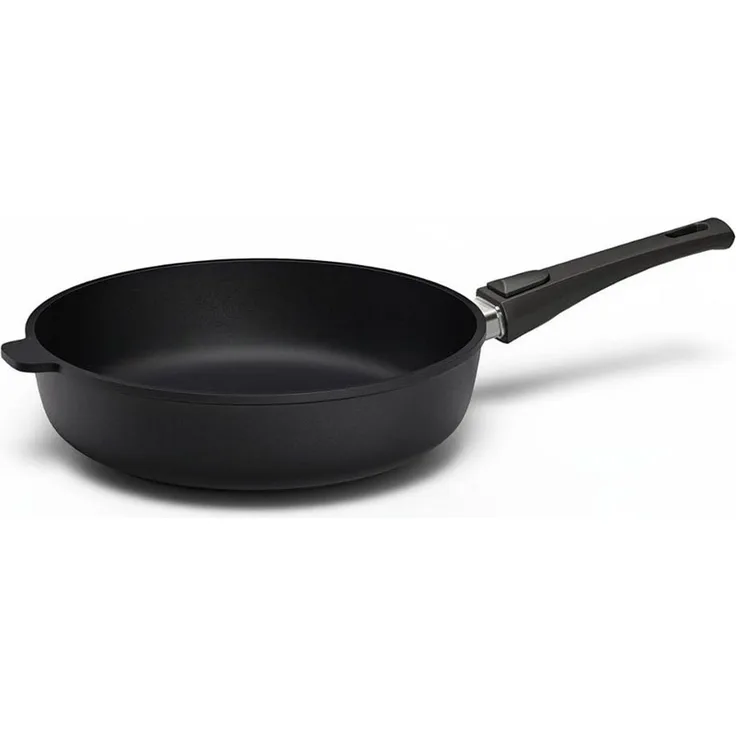 Hoffmann Germany Bratpfanne STONIQ PFAS-frei Ø 24 cm hoher Rand – Made in Germany, Aluguss (1-tlg, 1x Pfanne Ø 24 cm mit hohem Rand), abnehmbarer Griff, backofenfest bis 300°C, Induktion Schmorpfanne