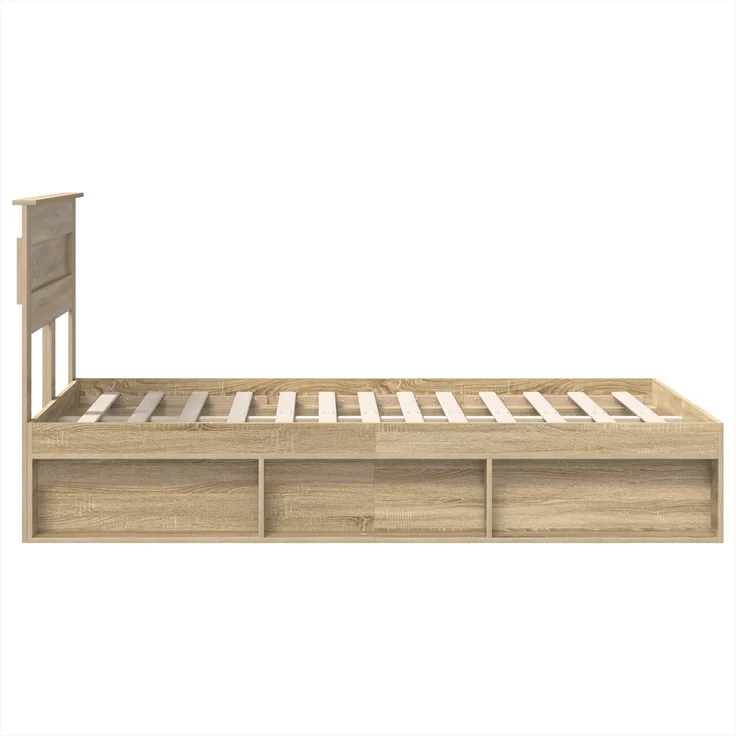 vidaXL Bettrahmen Sonoma 120 x 200 cm Massives Kiefernholz 3409785 – Bild 7