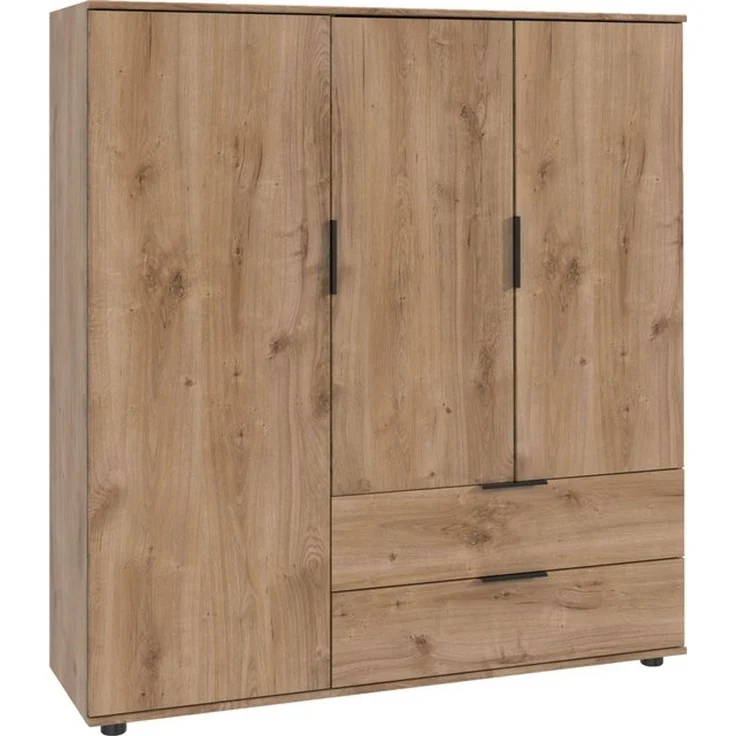 Wimex Wäscheschrank Easy Plus Kleiderschrank Garderobe 2 Schubladen, 81 oder 130cm breit in verschiedenen Farben, moderne Optik mit schwarzen Metallgriffen – Bild 4