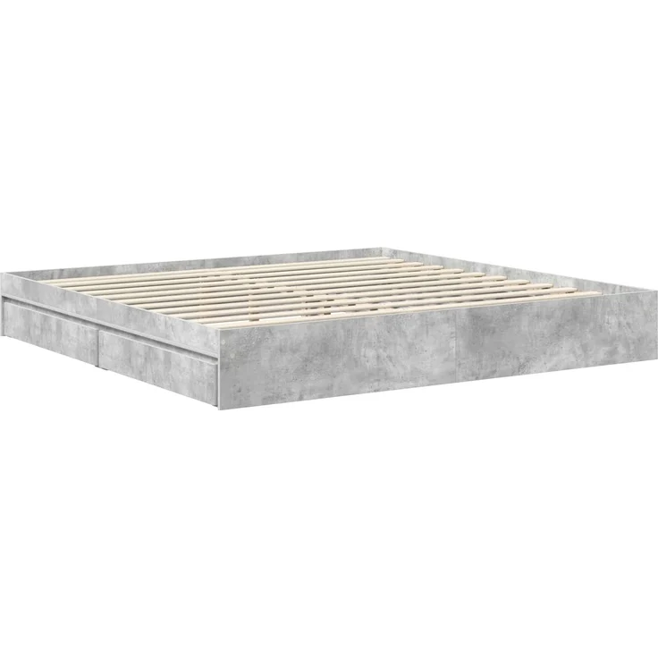 vidaXL Aufbewahrungsbett Beton Grau 200 x 200 cm Holzwerkstoff 3413474 – Bild 5