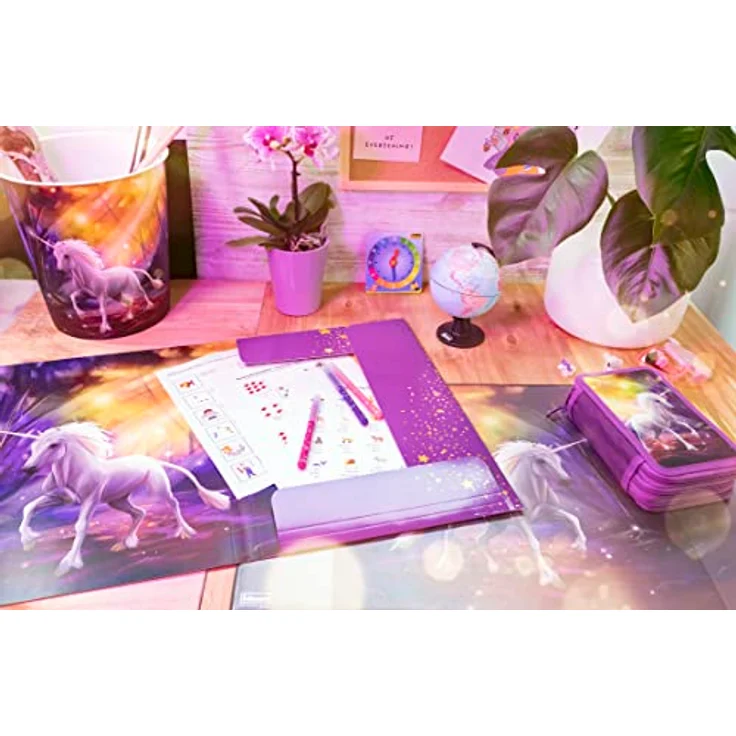 Idena Einhorn Papierkorb 9,0 l, mehrfarbig, stabiler Kunststoff für Innenräume – Bild 4