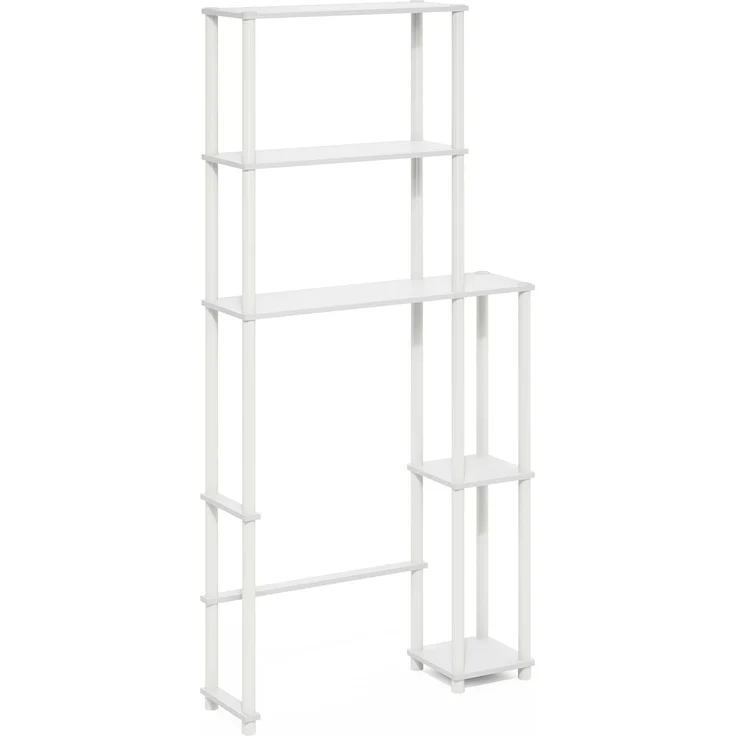 Furinno Turn-N-Tube platzsparendes WC mit 5 Regalen, Weiß/Weiß – Bild 5