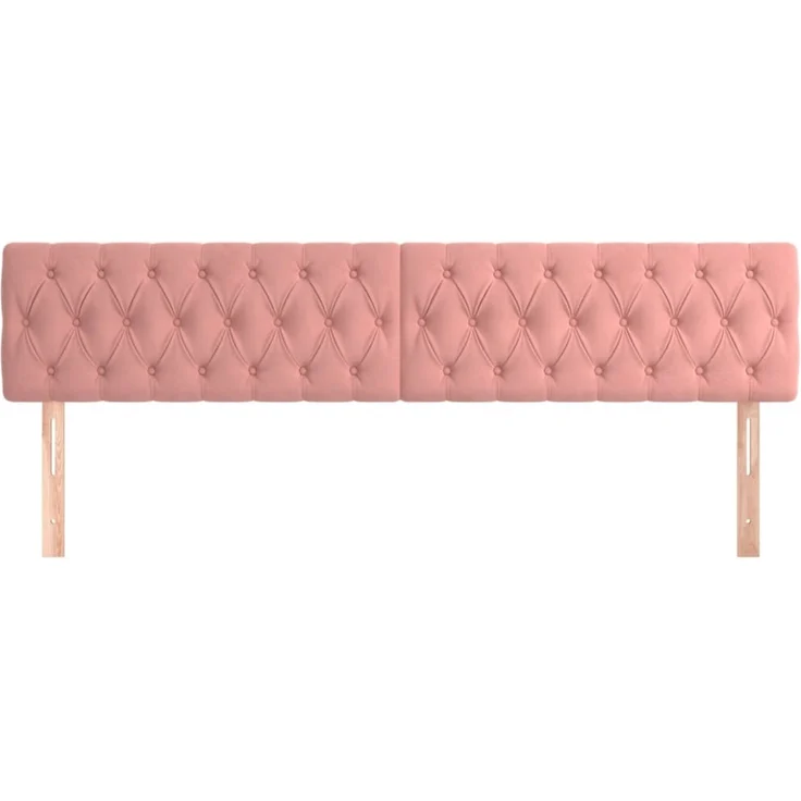 vidaXL Kopfteile 2 Stk. Rosa 90 x 7 x 78/88 cm Samt 346381 – Bild 3
