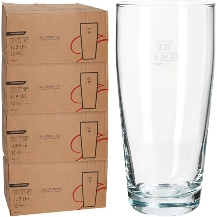 MamboCat Bierglas MamboCat 48er Set Willibecher 0,3 L geeicht Bierglas Trinkglas Drinks, Glas – Bild 1