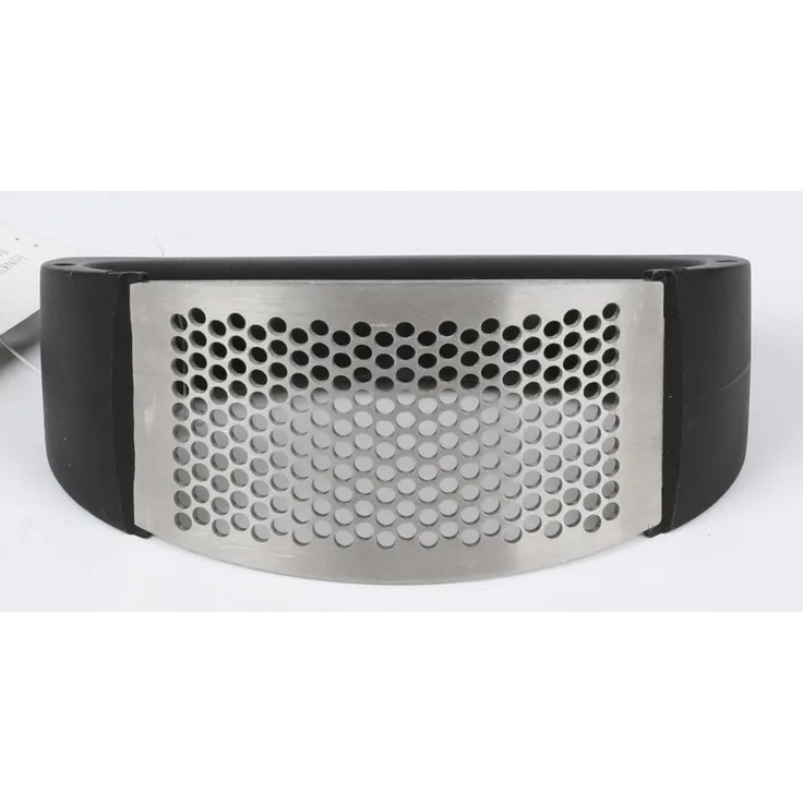 Knoblauchpresse 12 × 6 cm Edelstahl & PP schwarz – praktische Presse zum Zerkleinern von Knoblauch, robuster Küchenhelfer