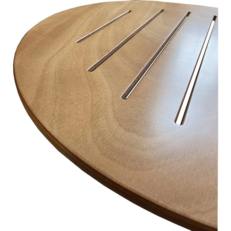 CASTELMERLINO Tisch Silvia Klapptisch, Metall, Okume Naturale, Rotondo – Bild 5