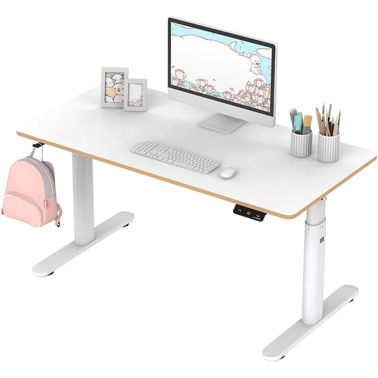 Ultradesk Pulsar Gerade Rechteckige Form MDF-Platten Stahl Gaming Weiß – Bild 1