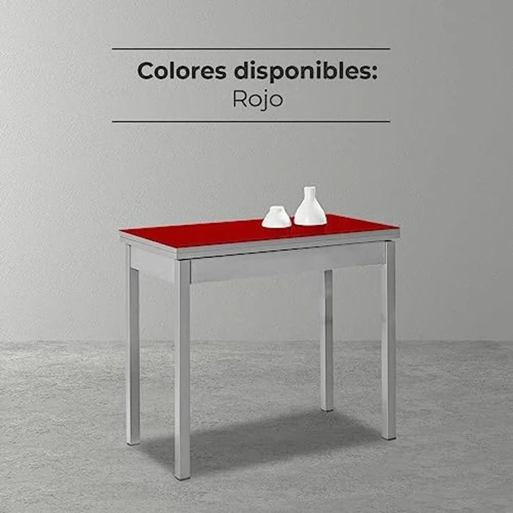 ASTIMESA Buchart: Küchentisch, Metall, Rot, 80 x 40 cm – Bild 7