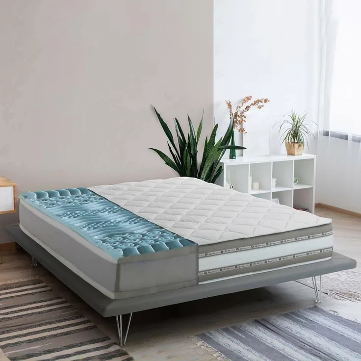Talamo Italia - Teodora-Doppelmatratze, Memory Foam- und Gel-Matratze mit 9 differenzierten Zonen, 100 % Made in Italy, milbenhemmend und hypoallergen, 160 x 190 x 27 cm