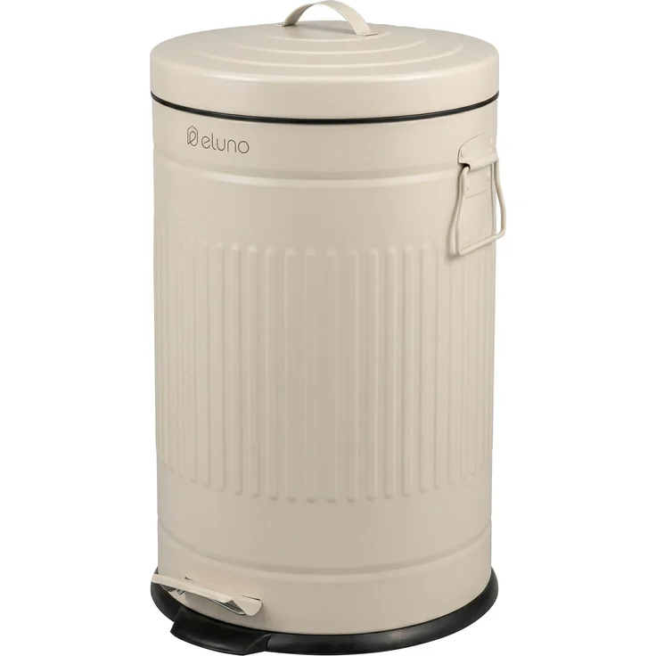 eluno Abfalleimer VINTAGE, Treteimer, Metall, beige, 20 Liter Fassungsvermögen – Bild 1