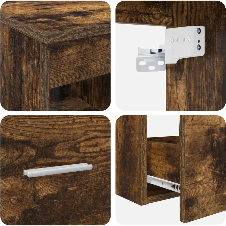 vidaXL Badezimmerschrank-Set 3 stk. Geräucherte Eiche 129 x 41 x 80 cm 3405831 – Bild 8