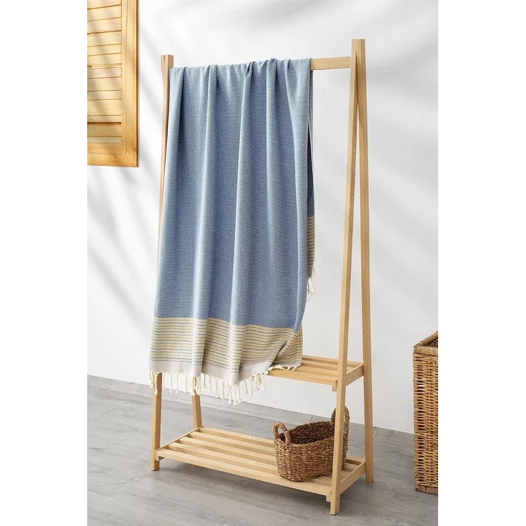 Mijolnir 'Agora - Blue' Fouta (Strandtuch), Blau, 90 x 180 cm – Bild 2