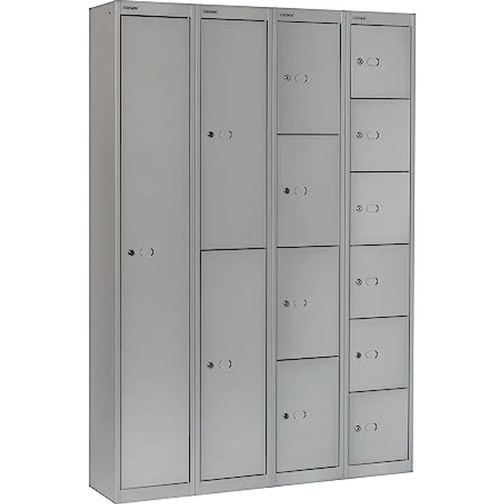 Bisley Garderobenschrank Office mit Schloss aus Stahlblech, 1 Fach mit Hutboden & Kleiderstange - Kleiderspind abschließbar, Spind Tiefe: 45,7 cm - Farbe: oxfordblau, CLK181-639 – Bild 9