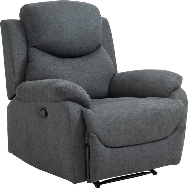 HOMCOM Relaxsessel Einzelsofa, Liege 150°, neigbarer Liegesessel (Ruhesessel, 1-St, Fernsehsessel), für Wohnzimmer, Dunkelgrau – Bild 2