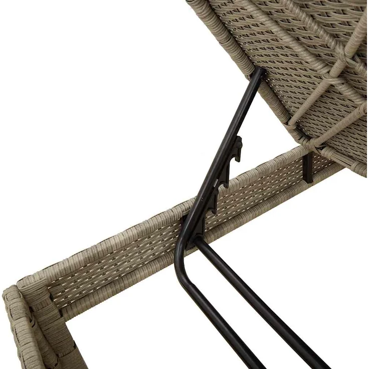 vidaXL Sonnenliege mit Auflage Hellgrau 55x200x44 cm Poly Rattan 4104105 – Bild 8