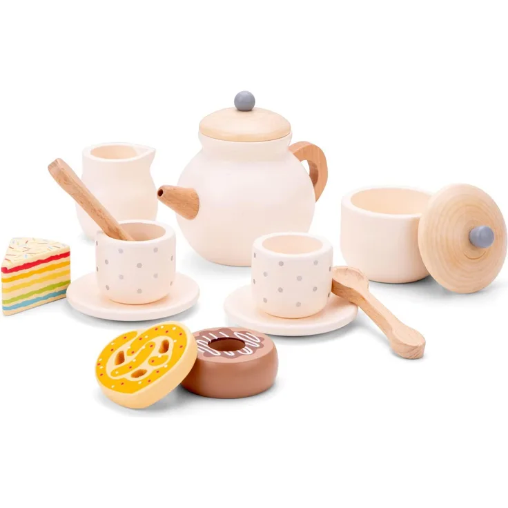 New Classic Toys 10619 Teeservice aus Holz, beige
