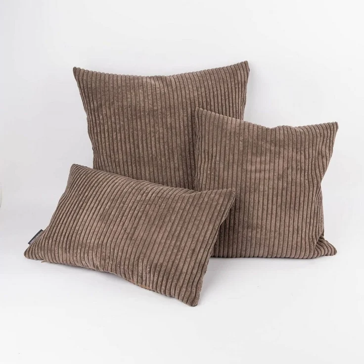 SCHÖNER LEBEN. Dekokissen Kissenhülle Breitcord Baby Rib braun div. Größen von SCHÖNER LEBEN. – Bild 2