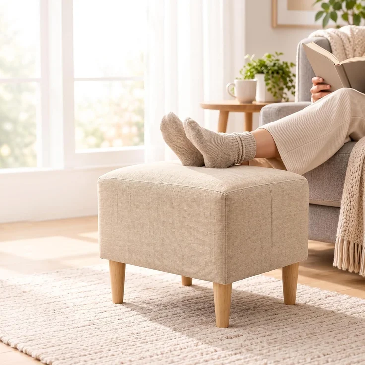 Relaxdays Fußhocker gepolstert – Bild 2