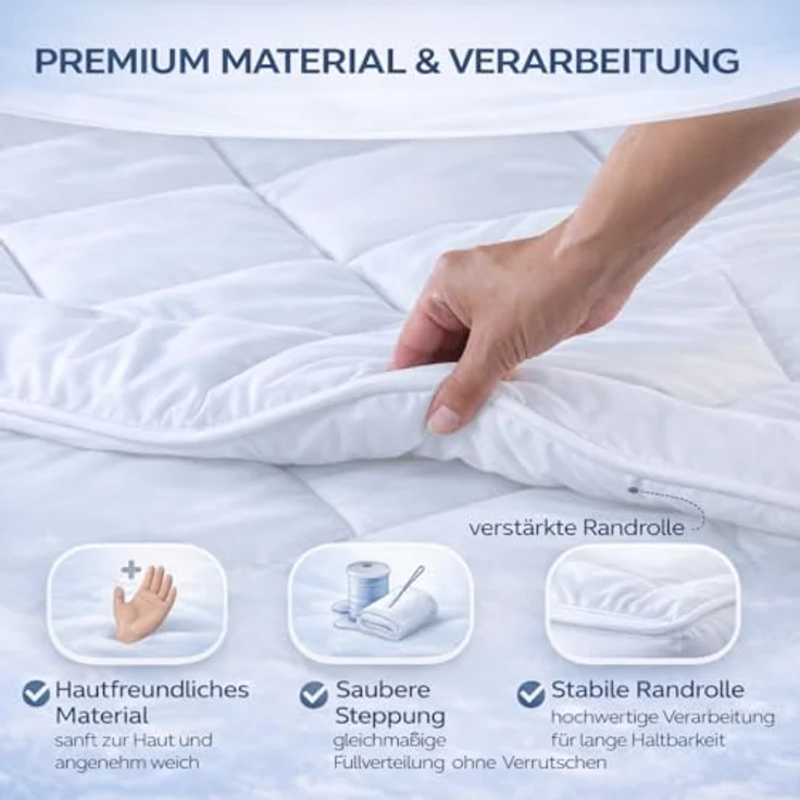 Malika Bettdecke + Kopfkissen 135x200 Bettdecken Set, Füllung: Polyester, Ganzjahresdecke, Steppbett, Steppdecke – Bild 4