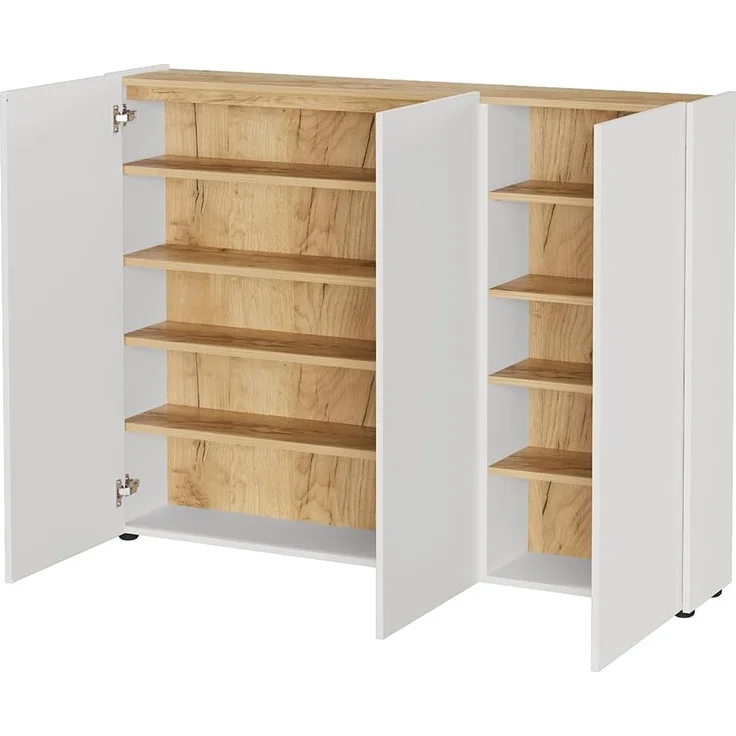 Lomadox Schuhschrank LAPUA-01 in Kaschmir und Eiche, 3-türig, ideal für schmale Flure – Bild 2