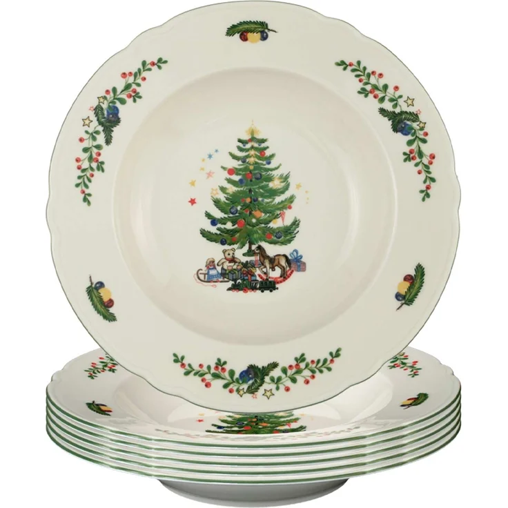 Seltmann Weiden Marieluise Weihnachten Suppenteller ø 23,2 cm 6er Set – Bild 1