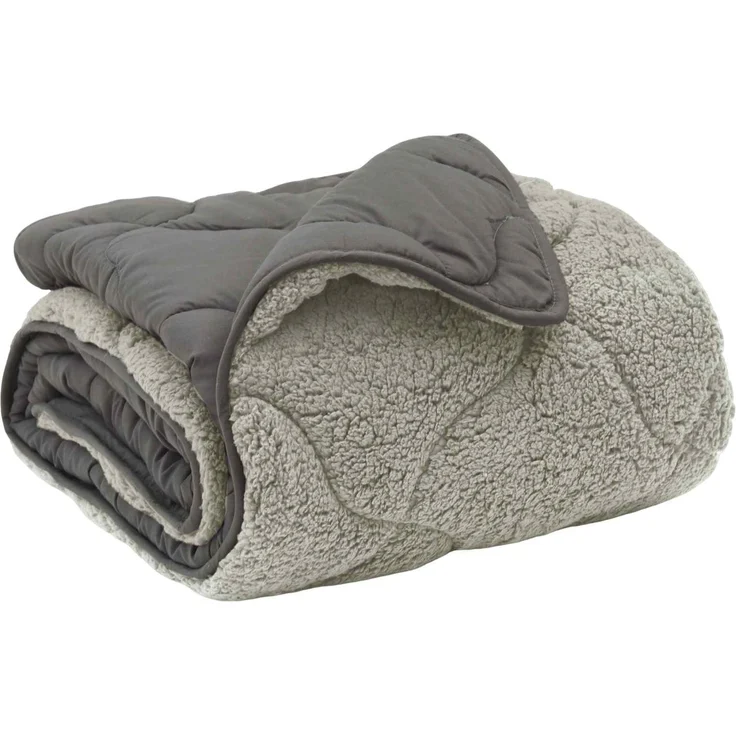 vidaXL Winterbettdecke Gepolstert Hellgrau 140 x 220 cm 42026319 – Bild 2