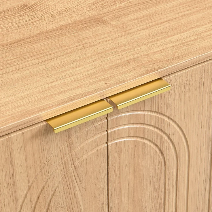 ZUBALIYA Sideboard 140x38x75 cm, aus MDF, Natur – Bild 23