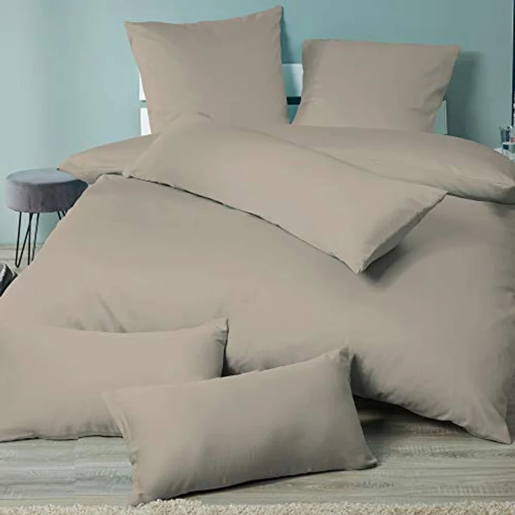 aqua-textil Bettwäsche Luxury Deckenbezug Bettdecke Mako Satin 155x200cm silber, Baumwolle, 0 teilig – Bild 5