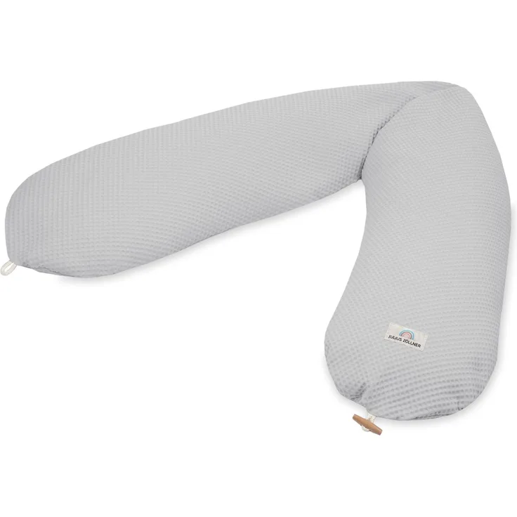 Stillkissen mit Knopf, Waffelpiqu√© Light Grey
