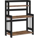 Songmics Aufbewahrungsregal mit 3 Ebenen, Vintagebraun-Schwarz, 53 x 18 x 41cm