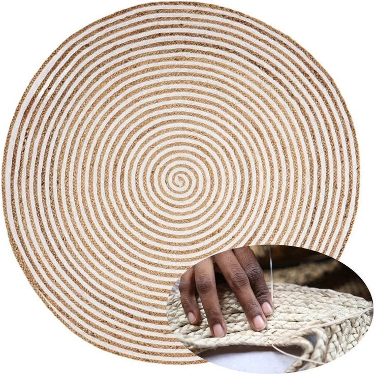 Marrakesch Orient & Mediterran Interior Teppich Runder Jute Teppich Rocio 150cm, Handarbeit – Bild 1