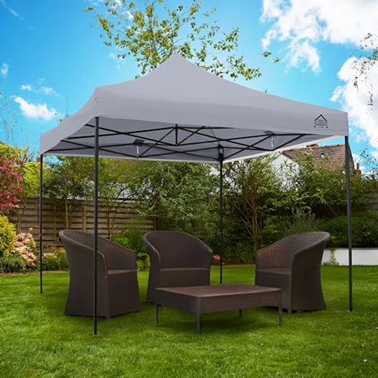 All Seasons Gazebos 3x3 m vollständig wasserdichtes Faltpavillon - Metallisch Grau – Bild 4