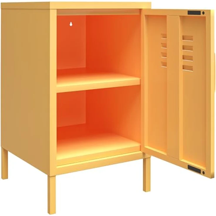 Cache | Beistelltisch mit 1 Tür in Metal Yellow – Bild 4