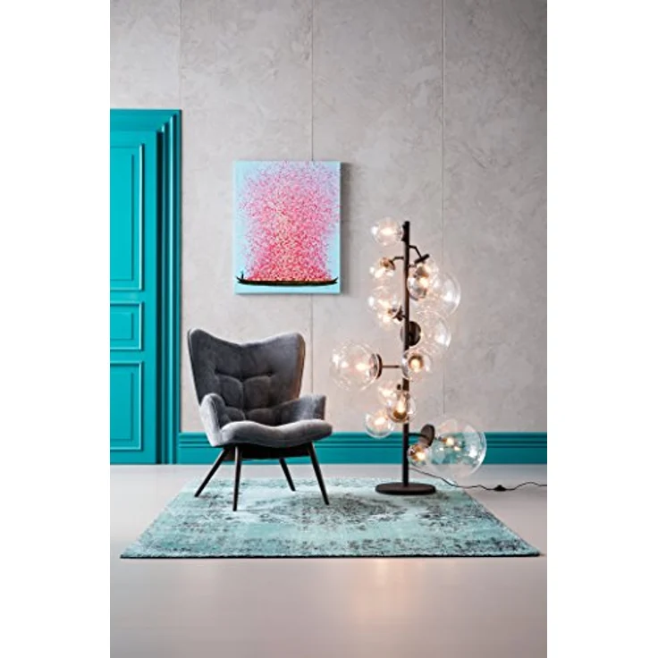 Kare Design Bild Touched Flower Boat Blau/Pink, Gemälde, Pastellfarben, Asia-Stil, buntes Wandbild, Canvas-Leinwand, Massivholz Rahmen, handgemalte Details mit Acrylfarbe, Abstrakt, 100 x 80 x 4 cm – Bild 8