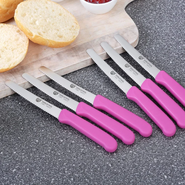 Frühstücksmesser / Brötchenmesser 6 Stück, pink – Bild 2