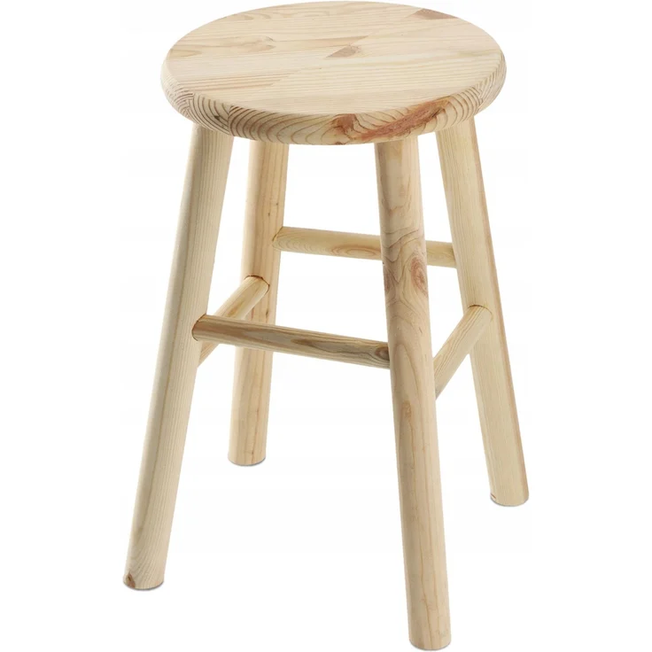 KADAX Holz-Küchenhocker, Hocker, Stuhl, 46 cm, massive Kiefer – Bild 1