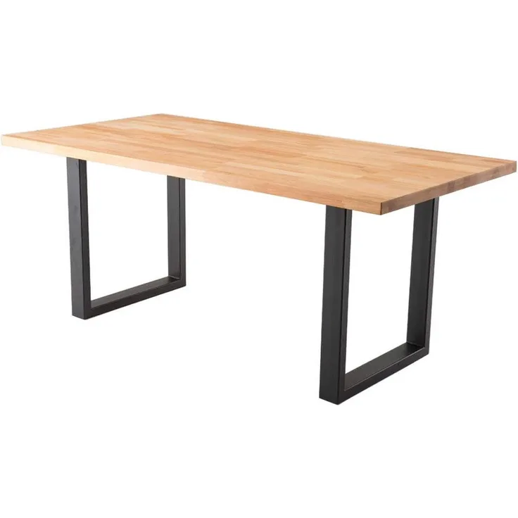Esszimmertisch Lincoln | Wildeiche massiv | U-Gestell | 180x90