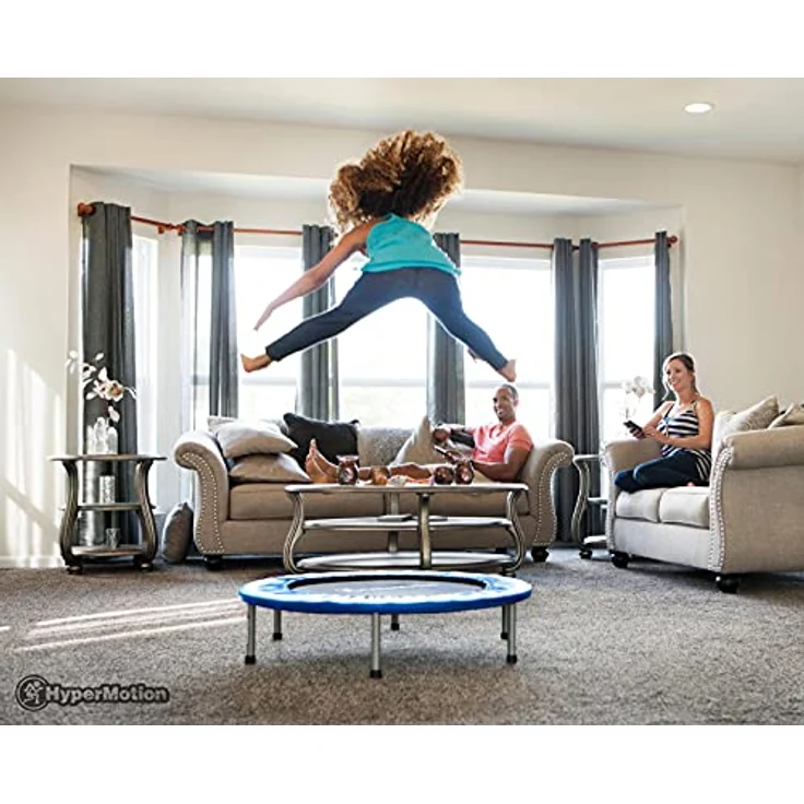 HyperMotion Mini Trampolin für Kinder, 91 cm faltbar, rutschfest, Indoor & Outdoor, bis 25 kg, blau – Bild 2