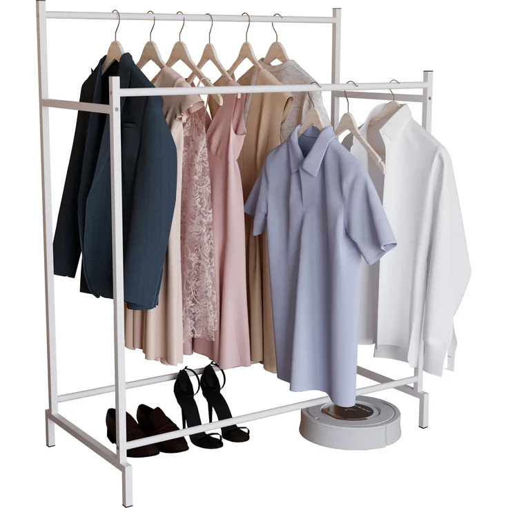VCM Kleiderschrank Labol L 919466 Weiß H. 136 x B. 103 x T. 52 cm – Bild 1