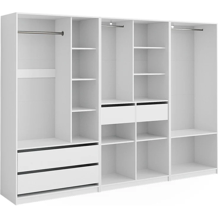 Kleiderschrank Elmo Weiß 280 x 200 cm 3er Set Vicco – Bild 1