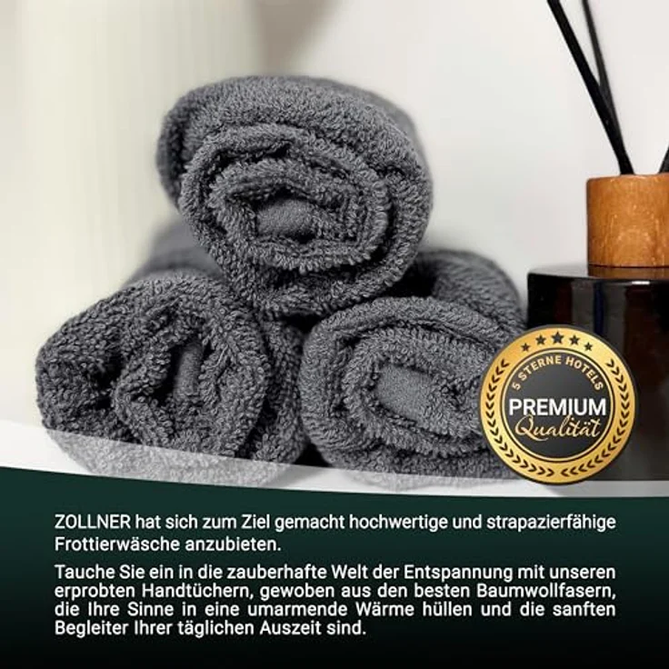 ZOLLNER Gästehandtücher, Walkfrottier (10-St), 30 x 50 cm, 100% Baumwolle, alle Farben bis 95°C waschbar – Bild 6