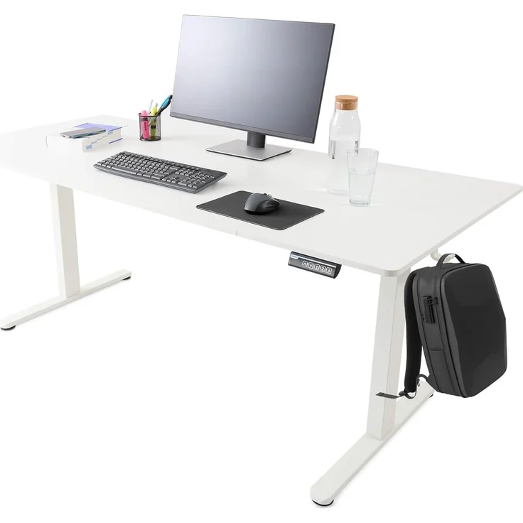 Arebos Schreibtisch Computer-Bürotisch 160 x 80 cm, elektrisch Memory-Funktion, 72-118 cm höhenverstellbar, Hebekapazität: 70 kg – Bild 1