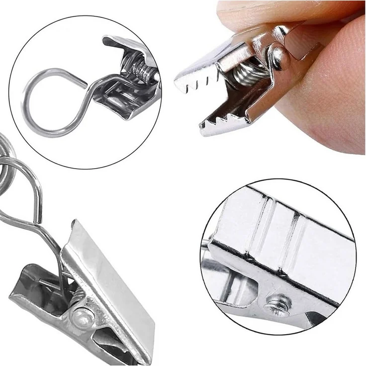 FELIXLEO Gardinenhaken Vorhang Haken Clips, Edelstahl Gardinenhaken Clips – Bild 3
