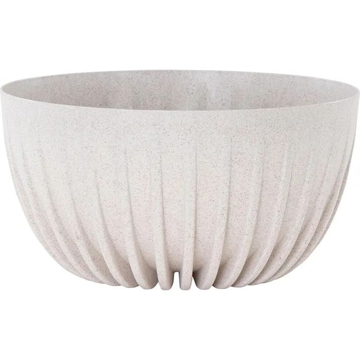 Pflanzschale PALMA 30 cm weiß aus Kunststoff Holzfaser wetterfest UV-beständig robust pflegeleicht nachhaltige Blumenschale für Innen- und Außenbereich